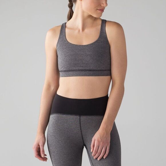 Lululemon Energy Bra in Heathered Black / Black Size 6 - Picture 6 of 9